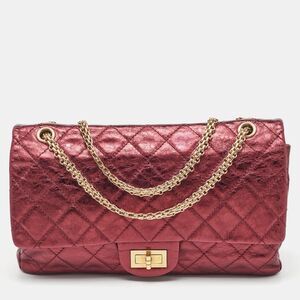 Chanel Metallic Burgundy Quilted Leather Classic 227 Reissue 2.55 Flap Bag